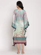 Ahalyaa Women's Sea Green Digital Print Velvet Kaftan