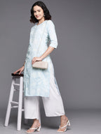 Ahalyaa Floral Block Print Pure Cotton Kurta