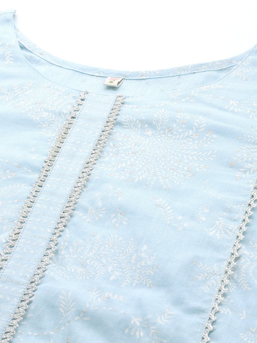 Ahalyaa Floral Block Print Pure Cotton Kurta