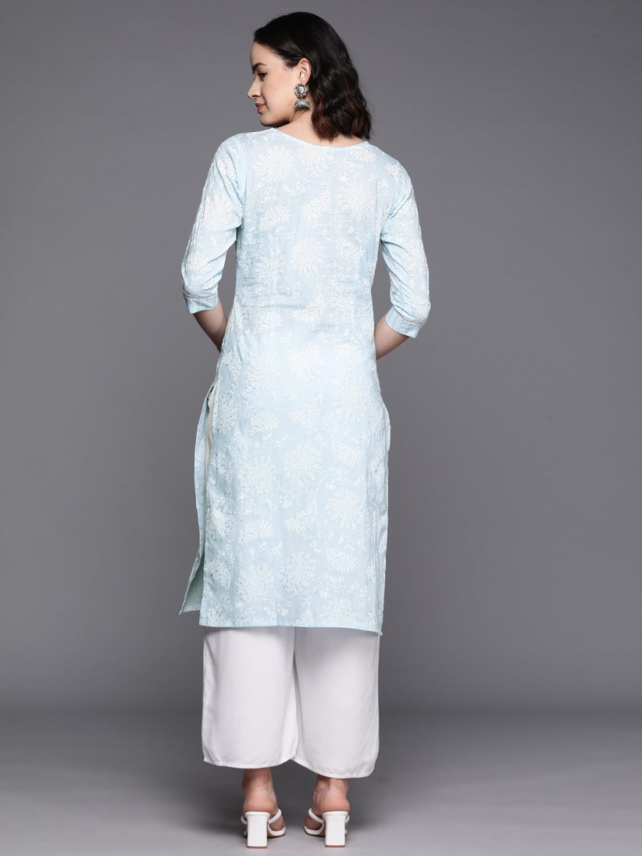Ahalyaa Floral Block Print Pure Cotton Kurta