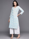 Ahalyaa Floral Printed Zari Pure Cotton Kurta