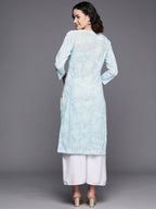 Ahalyaa Floral Printed Zari Pure Cotton Kurta