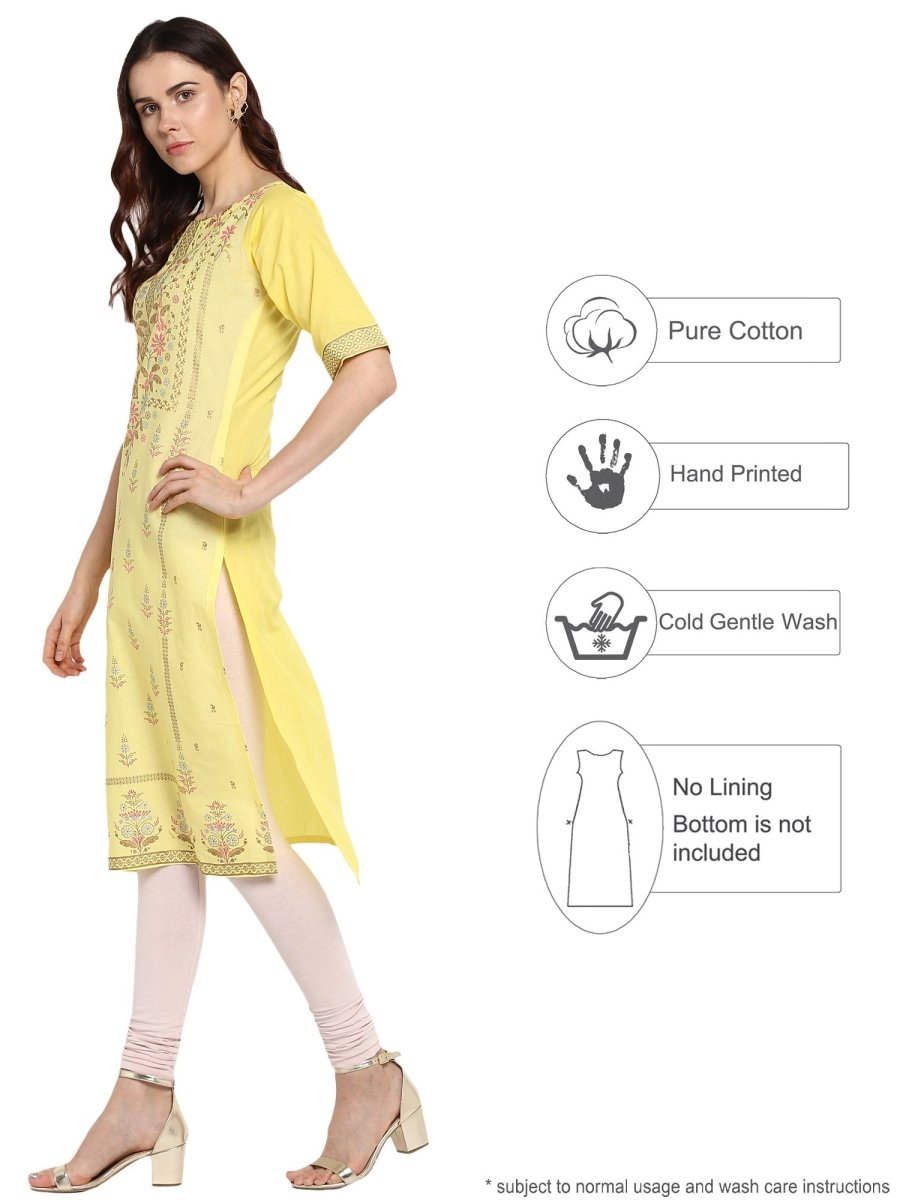 Ahalyaa Womens Cotton Straigth Kurta - Distacart