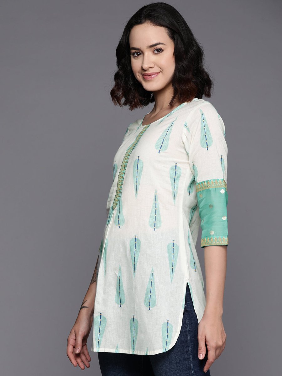 Ahalyaa Printed Embroidered Ethnic Tunic