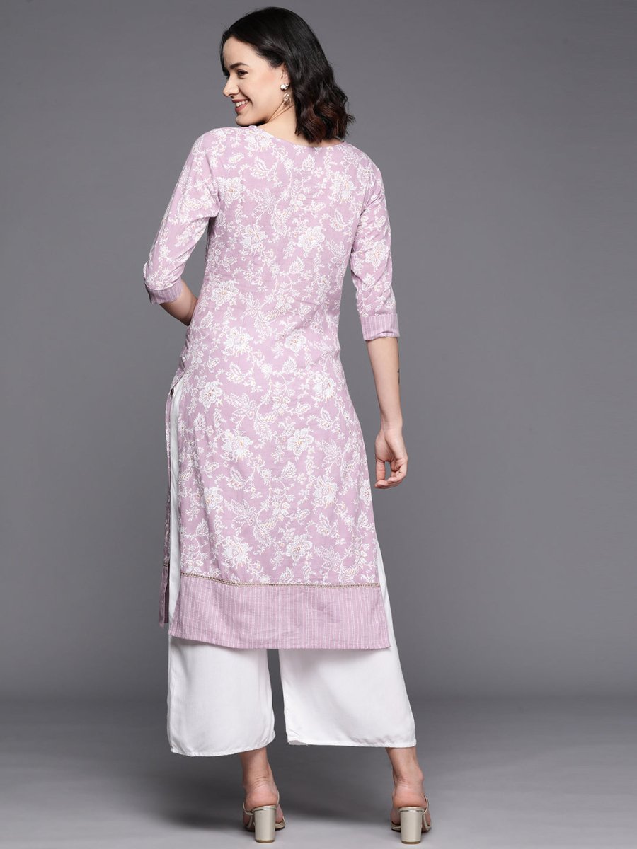 Ahalyaa Floral Printed Pure Cotton Kurta