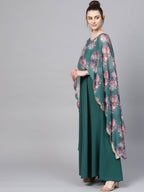 Ahalyaa Womens Crepe Chiffon Double Layer Cap Style Kurta - Distacart