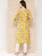 Ahalyaa Women Floral Printed Gotta Patti Crepe Kurta