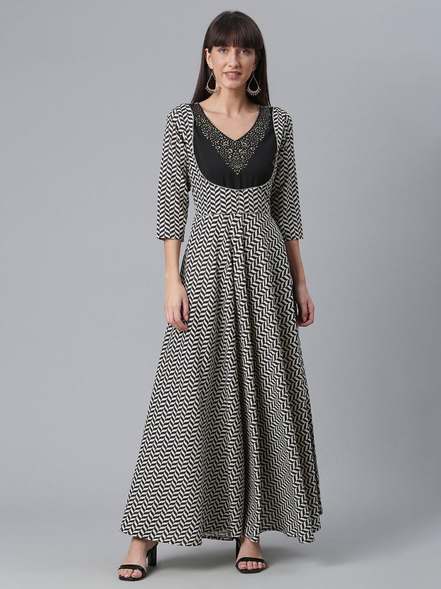 Ahalyaa Crepe Black Digital Printed Kurti