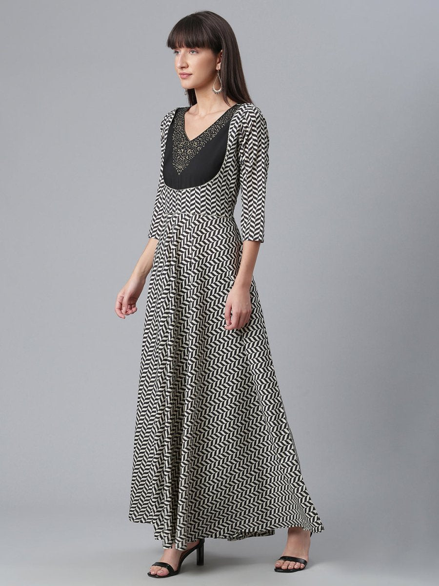 Ahalyaa Crepe Black Digital Printed Kurti