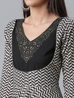 Ahalyaa Crepe Black Digital Printed Kurti