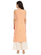 Ahalyaa Printed Kurta With Attached Shrug