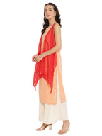 Ahalyaa Printed Kurta With Attached Shrug