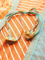 Ahalyaa Women Orange & Gold Ethnic Kurta Dress
