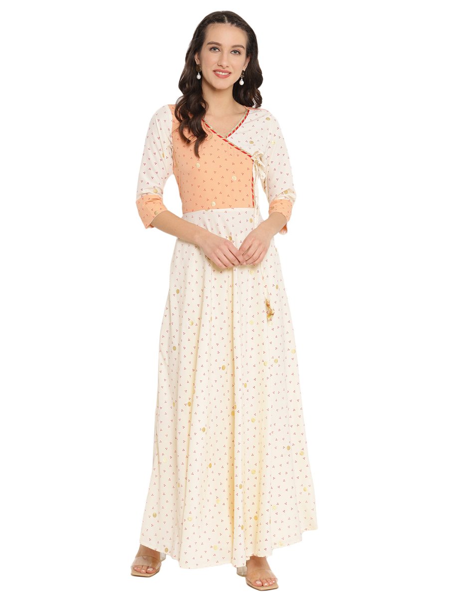 Ahalyaa Angrakha Printed Long Kurta