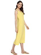 Ahalyaa Women Yellow Solid A-Line Dress