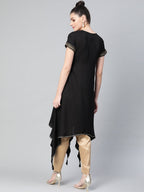 Ahalyaa Women Black Kimono Style kurta