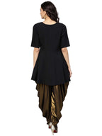 Ahalyaa Black A-line Crepe Kurta Set