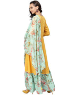 Ahalyaa Mustard Straight Crepe Kurta Set