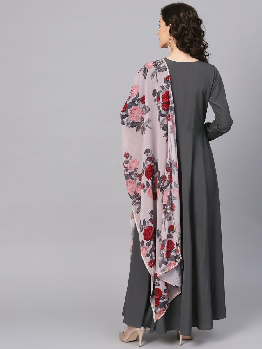 Ahalyaa Women's Black A-Line Kurta Set