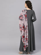 Ahalyaa Women's Black A-Line Kurta Set