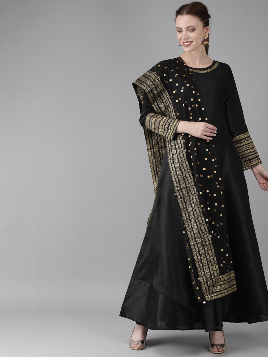 Ahalyaa Women Solid Kurta with Dupatta Set
