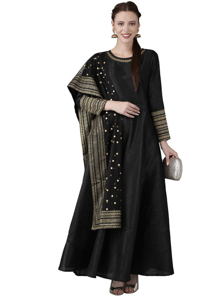 Ahalyaa Women Solid Kurta with Beautiful Dupatta Set