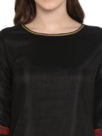 Ahalyaa Women Black & Red Kurta Set
