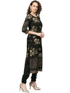 Ahalyaa Black Printed Kurta Set For Women's