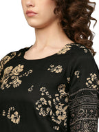 Ahalyaa Black Printed Kurta Set For Women's