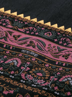 Ahalyaa Women Black & Beige Printed Kurta With Churidar & Dupatta