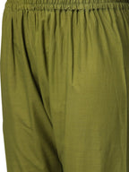 Ahalyaa Shimmer Green Cotton Kurta Gharara With Peach Dupatta