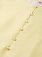 Ahalyaa Women Yellow & Pink Solid Kurta with Trousers & Floral Dupatta