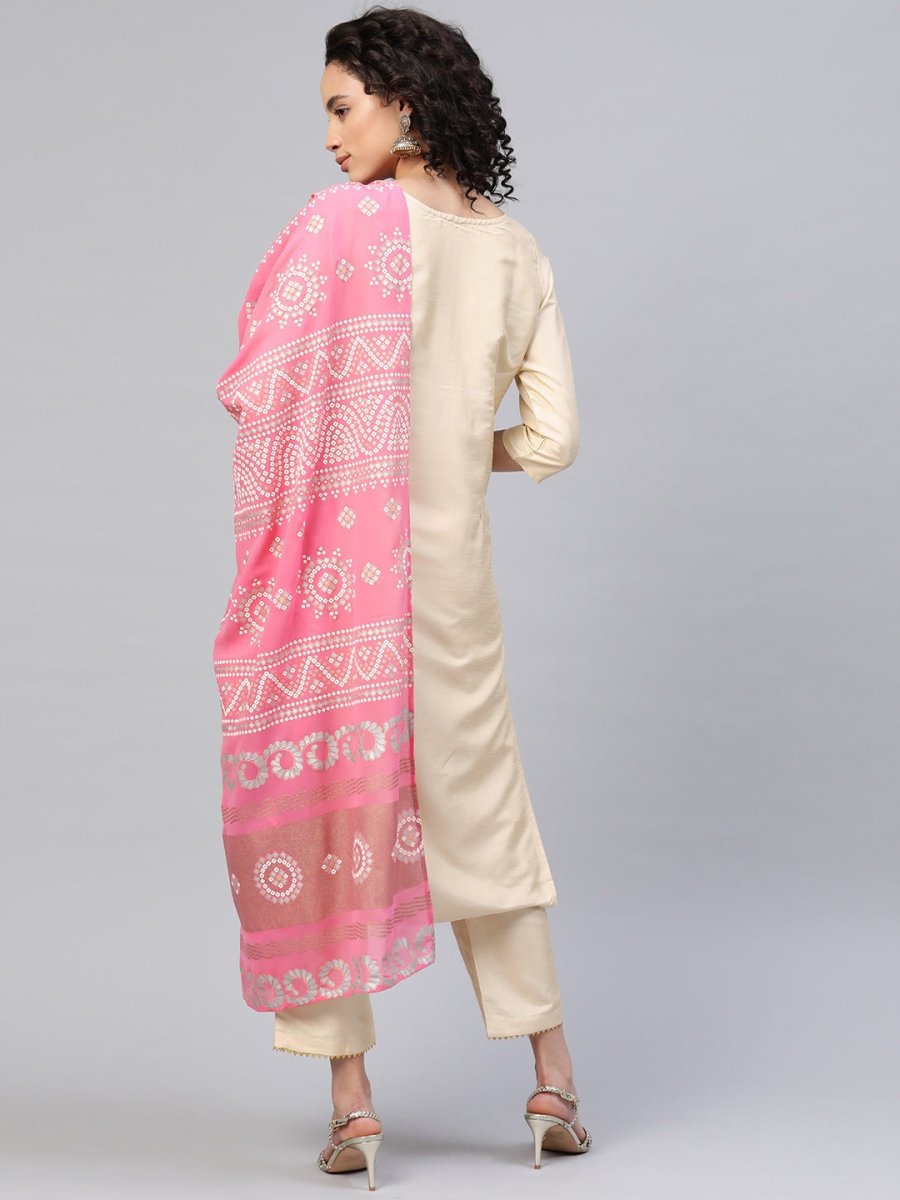 Ahalyaa Beautiful Poly Silk Kurta Pant With Dupatta Set
