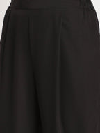 Ahalyaa Women Black Printed Angrakha Kurta With Trousers & Dupatta