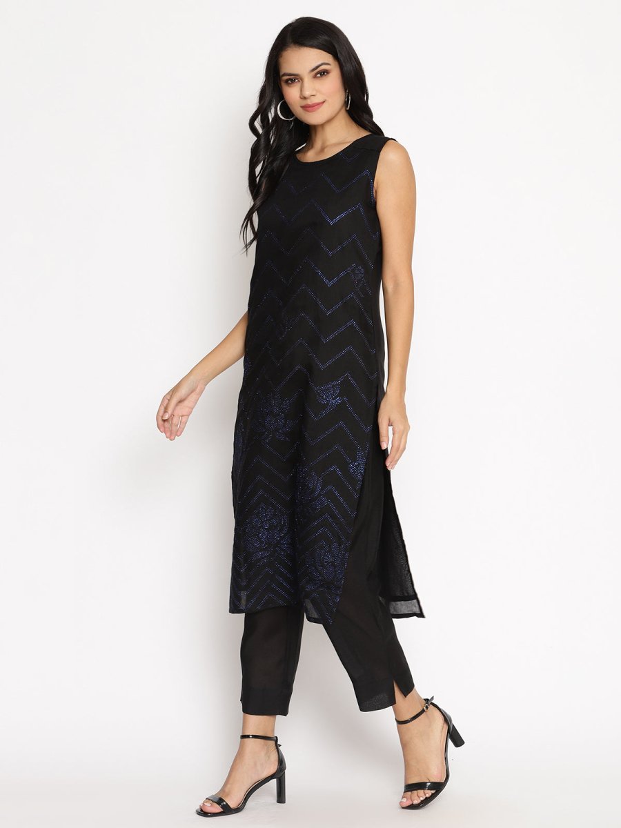 Ahalyaa Chanderi Kurta Pant With Dupatta Set