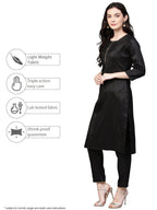 Ahalyaa Black With Bright Pink Kurta Set