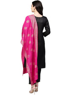 Ahalyaa Black With Bright Pink Kurta Set