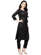 Ahalyaa Black With Bright Pink Kurta Set