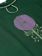 Ahalyaa Women Green & Yellow Printed Kurta With Trousers & Dupatta