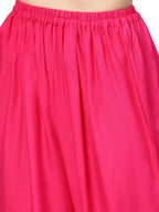Ahalyaa Fuchsia Viscose Rayon Straight Kurta Set