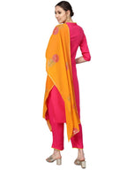 Ahalyaa Fuchsia Viscose Rayon Straight Kurta Set