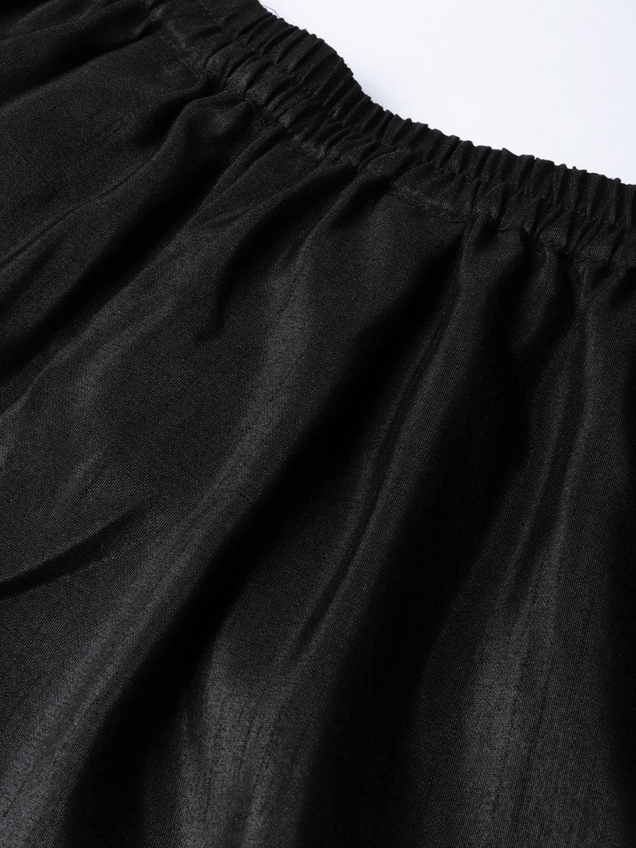 Ahalyaa Black Solid Kurta with Trousers & Dupatta