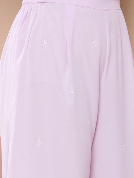 Ahalyaa Women Lavender Gotta Patti Kurta with Palazzos & With Dupatta