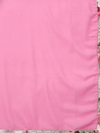Ahalyaa Women Off-White & Pink Printed Kurta with Palazzos & Dupatta