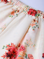 Ahalyaa Women Mustard Yellow & Cream-Coloured Printed Kurta with Palazzos & Dupatta