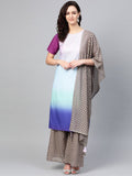 Ahalyaa Women Blue & Charcoal Grey Printed Kurta with Palazzos & Dupatta