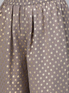 Ahalyaa Women Blue & Charcoal Grey Printed Kurta with Palazzos & Dupatta