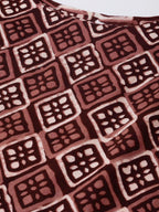 Ahalyaa Women Maroon & Off-White Printed Kurta with Palazzos & Dupatta - Distacart