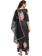 Ahalyaa Beautiful Black Printed Kurta Set For Women's