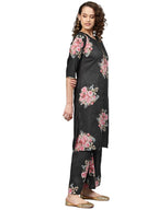 Ahalyaa Beautiful Black Printed Kurta Set For Women's